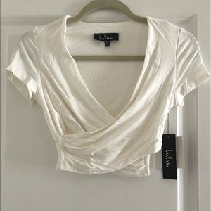 Lulu’s Faux Wrap Crop Tee